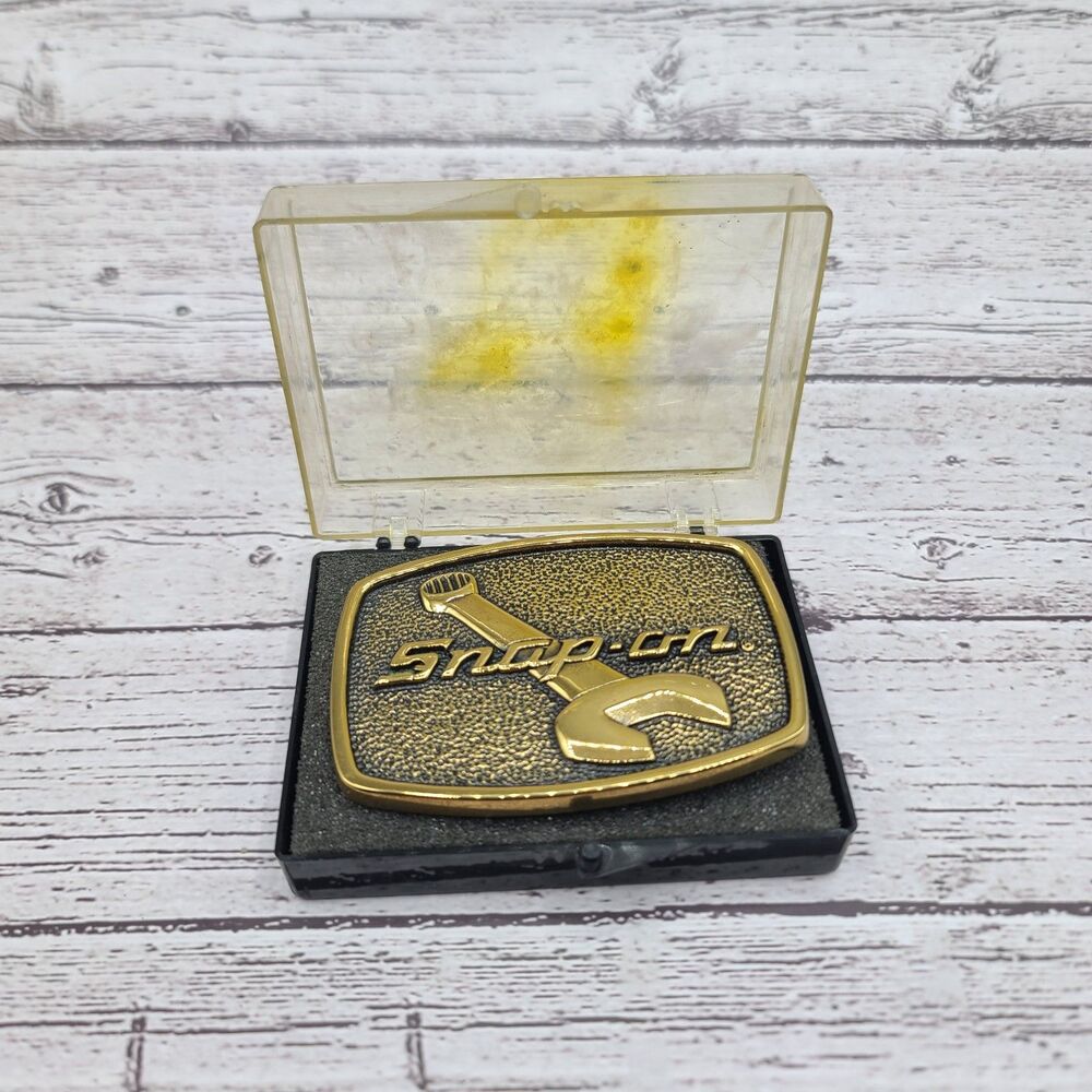 Vintage BTS Snap-On Tools Socket Wrench SPP-586 Solid Brass Belt Buckle USA
